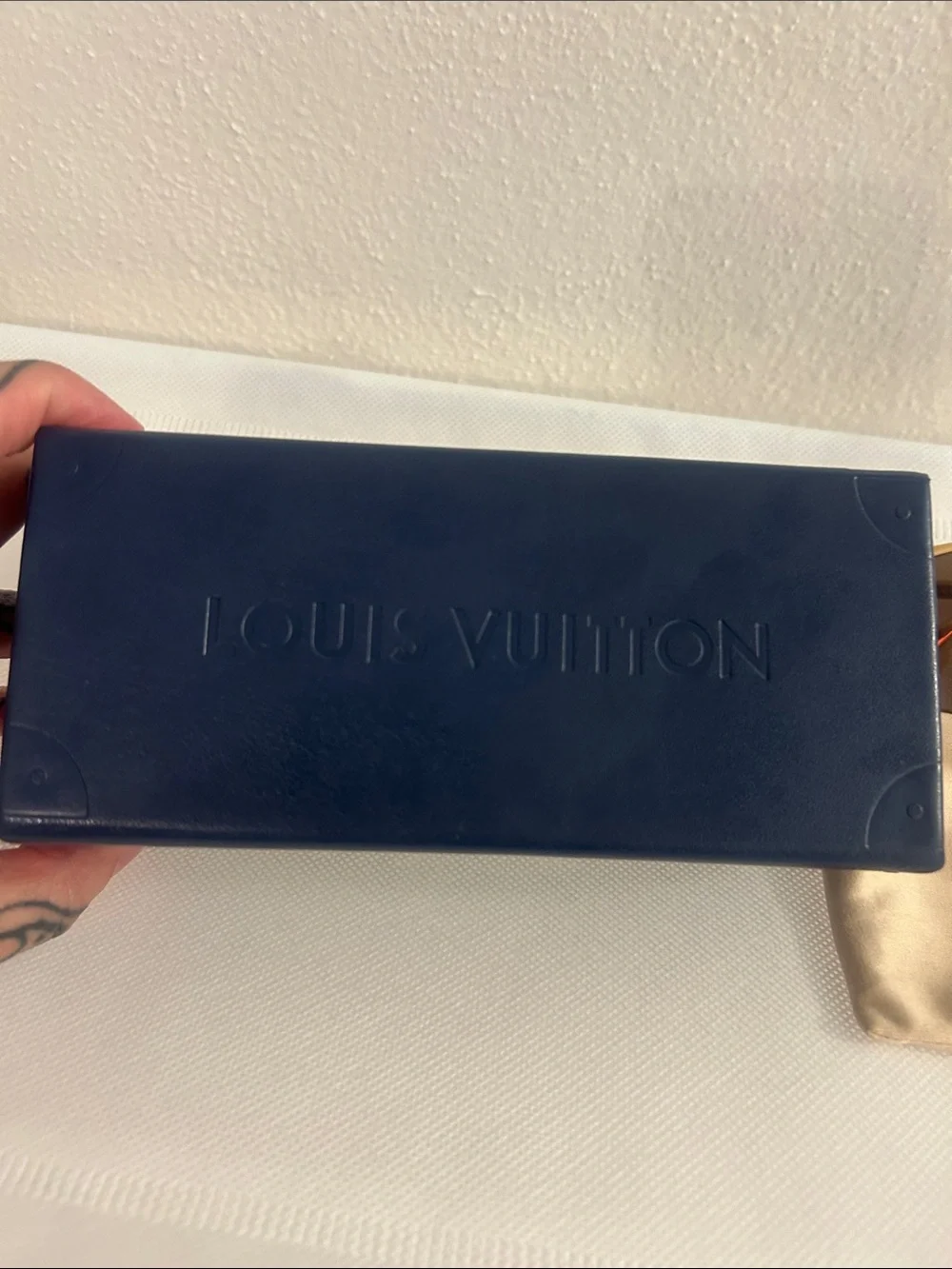 Louis Vuitton Men’s Gold Frame Brown Shield Sunglasses with LV Brow Motif